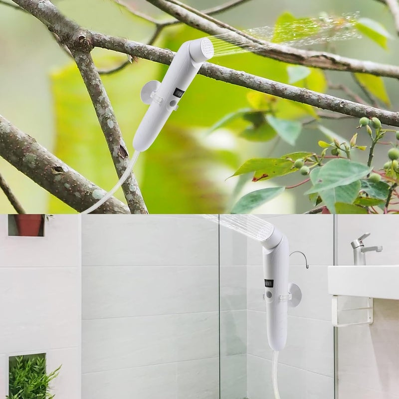 AZXJC Portable Outdoor Shower,Handheld Electric Shower,IPX6 Waterproof,USB Charging,Built-in Battery,Compact and Portable,Suitable for Outdoor Camping,Beach Bathing,Hiking,pet Bathing - Image 5